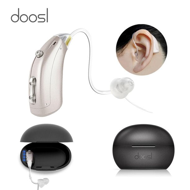 Hearing Aids, Doosl Hearing Aid for Seniors Rechargeable Hearing Amplifier with Noise Cancelling for Adults Hearing Loss, Digital Ear Hearing Assist Devices with Volume Control