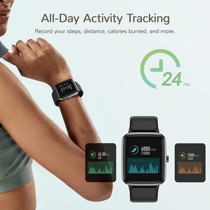 Doosl Fitness Tracker HR, Smart Watch, Activity Tracker Watch with Heart Rate Monitor, Waterproof Smart Fitness Band with Step Counter, Calorie Counter, Pedometer Watch for Women and Men (Black)
