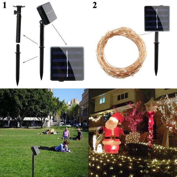 Solar String Lights,100 LED Solar Powered Fairy Lights,Waterproof Outdoor/Indoor Starbright Solar Lights for Patio, Wedding,Yard, Party,Garden Warm White 1-Pack