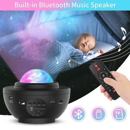 Star Projector, Night Light Projector, Built-in Music Bluetooth Speaker, USB Rechargeable, 10 Lighting Modes for Kids Baby Party Bedroom Home Decor