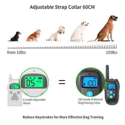 Dog Training Collar,Vinsic Waterproof Receiver 300 Yards Remote Control With Cartoon Design Back Splint and Flashlight Dog Shock Collar With LCD Display 1-5 Level Shock Vibration
