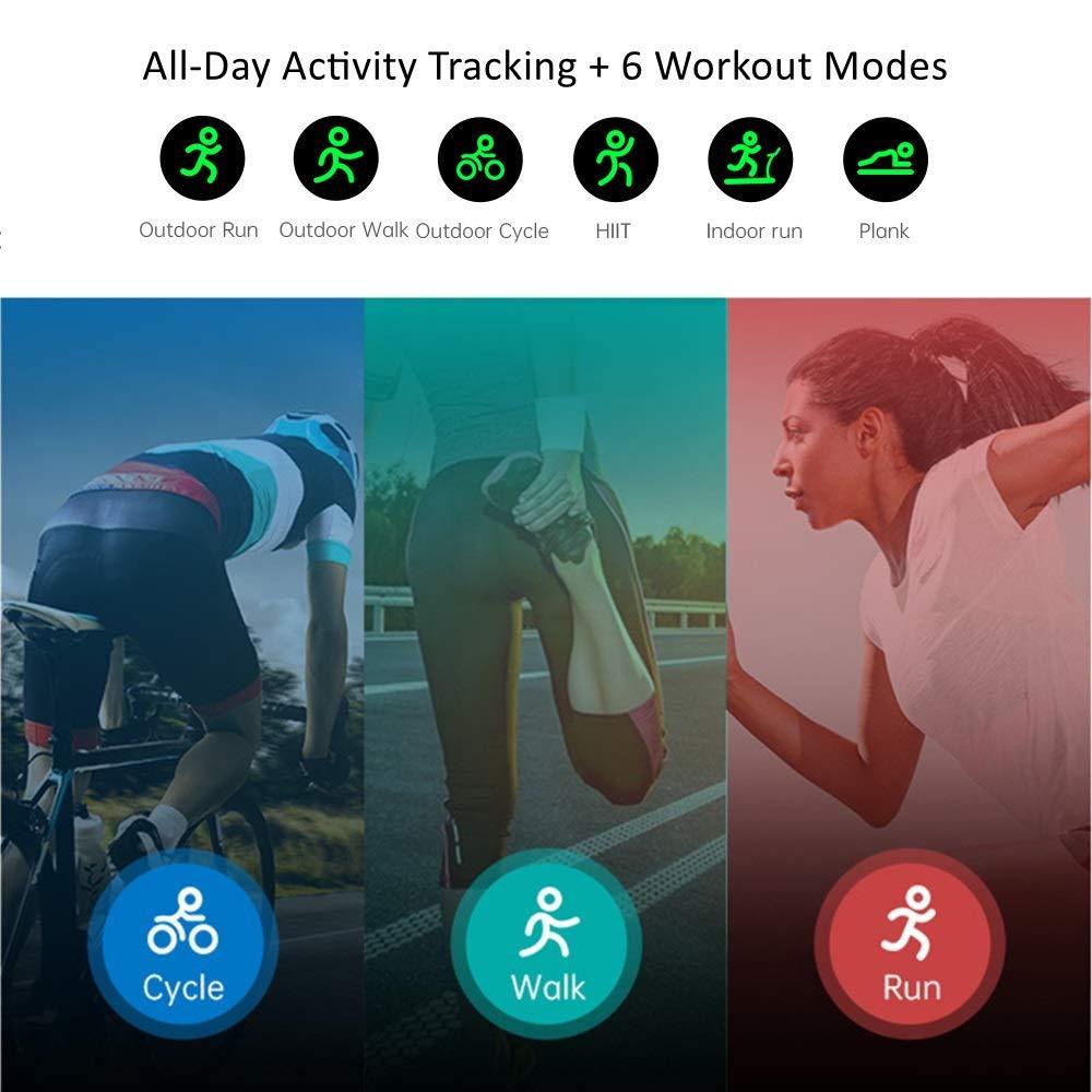 Doosl V101 Fitness Tracker Watch with Heart Rate Sleep Monitor All-Day Body Temperature Pedometer Steps Calories Counter IP68 Waterproof Smart Watch for Teens Women Men Kids