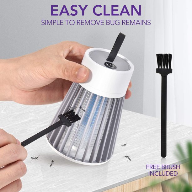 Vinmall Bug Zapper, Electric Mosquito Zapper for Indoors, Wireless UV Killer for Mosquitos, Insects, Flies and Gnats, Portable Mosquito Eradicator for Home, Electronic Light Bulb Lamp Included