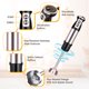 5 In 1 Immersion Blender Multifunctional Blender, 6 Speed Stainless Steel Immersion Blender Handheld with Milk Frother, 500ml Chopper, Egg Whisk, 800ml Container