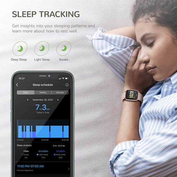 Doosl Smart Watch, IP68 Waterproof Fitness Trackers with Heart Rate Monitor, Activity Tracker Pedometer, Smartwatch Compatible with IOS Android