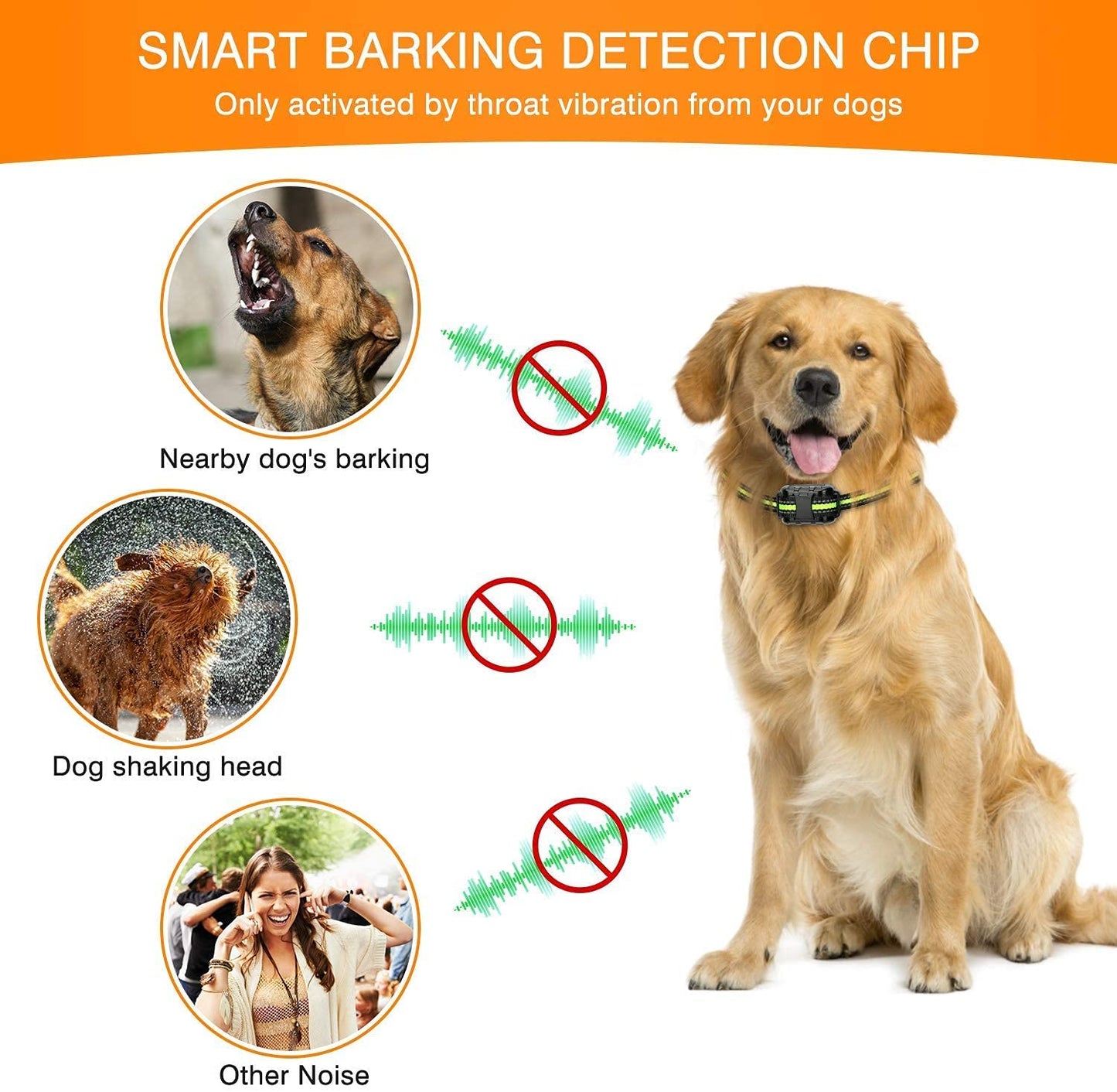 Mrdoggy Dog Bark Collars,3th Generation Automatic Anti Barking Device, Beep Vibration and No Harm Shock for Small Medium Large Dogs