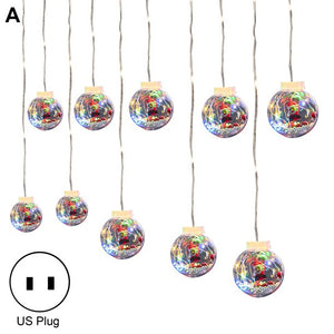 10LEDs Globe Christmas String Lights,Cooseas Xmas Ball Curtain Light for Yard Home Party Porch Decor (Warm White)