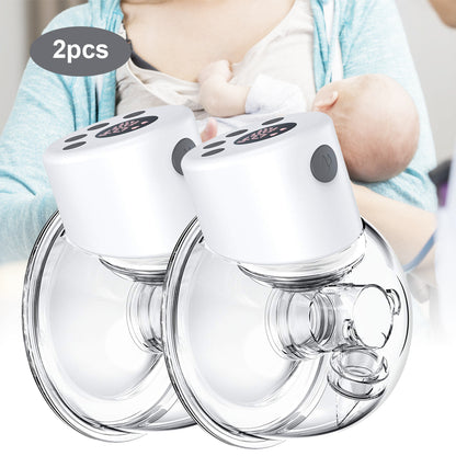 iFanze Electric Breast Pump Wearable Breastfeeding Pump with LCD Display, Wireless Portable Milk Extractor Rechargeable Hands-Free Breastpump (Double)