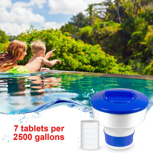 Melliful Pool Chlorine Tablets, Long Lasting 3 Inch Chlorine Tablets with 7 Inch Floating Chlorine Dispenser