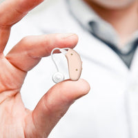 1 Pair Hearing Aids, Battery Powered Hearing Amplifier with Noise Cancelling for Adults with Hearing Loss, Digital Ear Hearing Assist Devices Volume Control Flesh