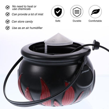 Halloween Witch Pot with Mist Maker,Witch Jar Atomizer Lamp Punch Bowl with 12 LED Light Color Change Fogger Mini Candy Cauldron Decor