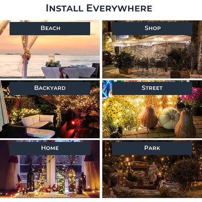 Patio Umbrella String Lights,Umbrella Solar Lights Waterproof Garden Yard Lamp, Warm White Light