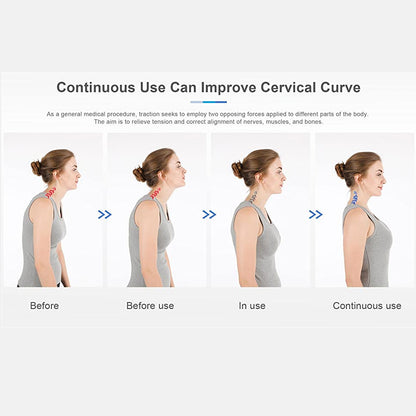 Cervical Traction Device for Neck Shoulder Pain Relief, Neck Stretcher Portable Chiropractic Pillow, Neck Stretcher, Neck Massage Pillow for Neck Shoulder Pain Relief