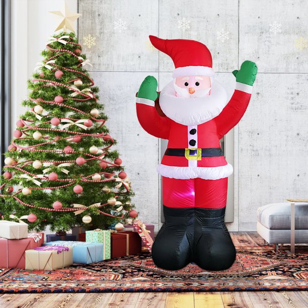 6 Feet Christmas Inflatables,Lighted Santa Claus Blow Up Indoor Outdoor Xmas Decor Lawn Yard Garden Decoration