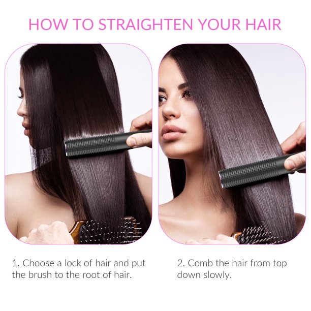 iFanze Hair Straightener Brush,Hair Straightening Brush Hot Curling Iron with Anti-Scald Feature Auto Temperature Lock Auto-Off Function