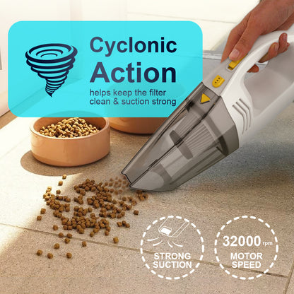 Vinmall Cordless Vacuum Cleaner for Car 120W Professional Lightweight Vacuum Wet Dry Dust buster with Power Display Handheld Vacuum for Pet
