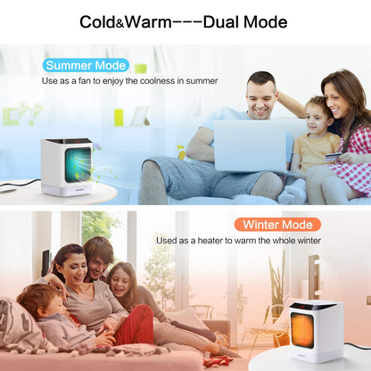 Portable Space Heater Beenate Safe and Quiet Ceramic Heater Fan for Baby Room Bedroom Dorm Office Desktop Bathroom & Indoor Use