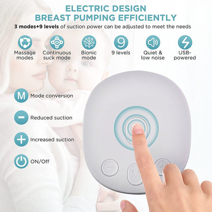 Double Electric Breast Pumps, Portable Dual Breastfeeding Milk Pumps Pain-Free Strong Suction Power for Millk Collect and Breast Massage