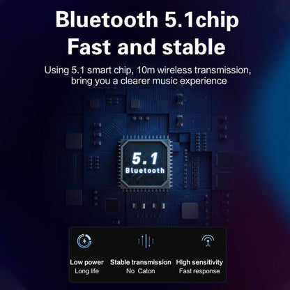 Bluetooth Headphones, Bluetooth 5.1 Wireless Headphones with Microphones, HiFi Sound with Deep Bass, USB Lightning Fast Charge, 24H Playtime
