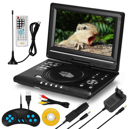 Qunler Portable DVD Player with 8.5" HD Swivel Screen and Remote Control, Support FM Radio, Black