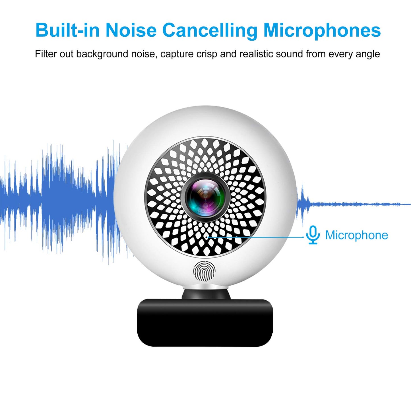 iFanze HD Webcame, iFanze Web Camera with Built in Mic and Adjustable Ring Light Autofocus Network Camera