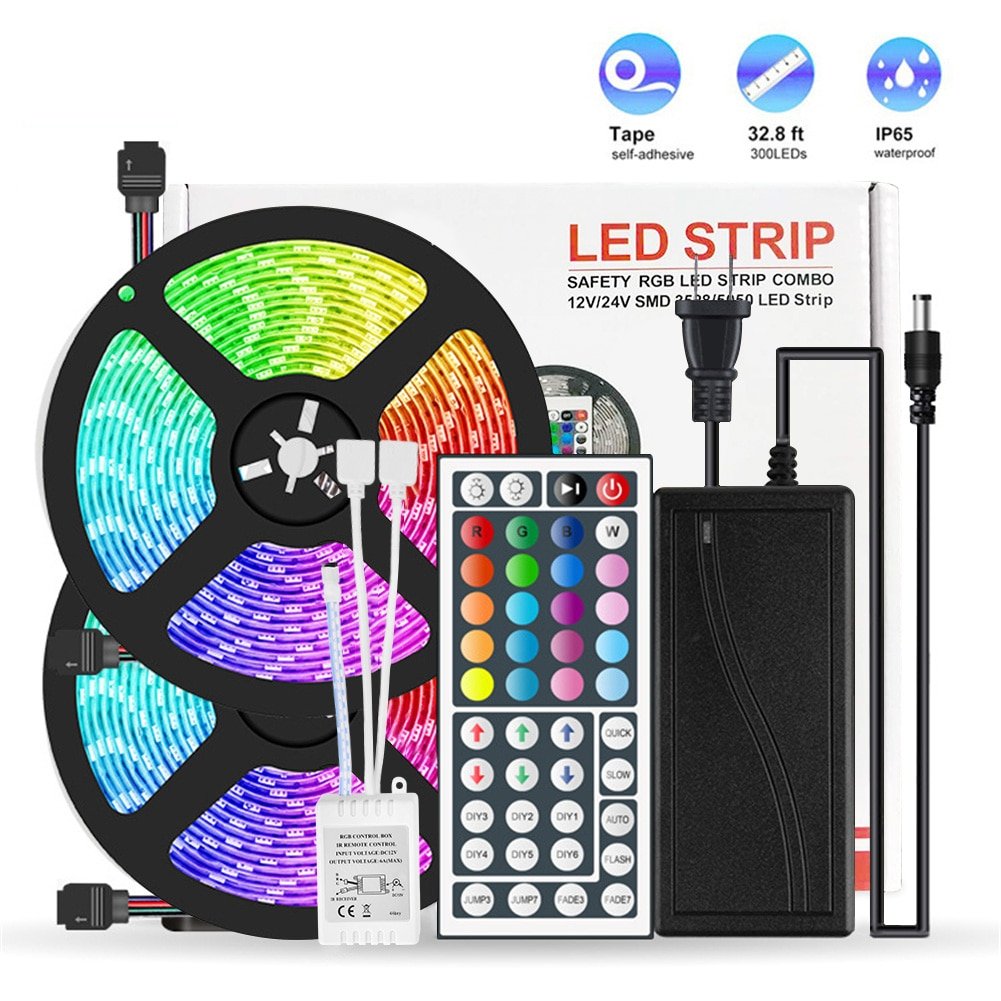 LED Strip Light 32.8ft RGB Color Changing,300 LEDs with Remote