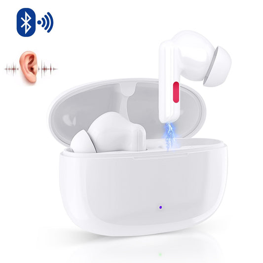 Doosl Hearing Amplifiers for Ears, Howling Cancelling, Intelligent Noise Reduction, Rechargeable Bluetooth Personal Sound Amplifiers to Assist Hearing of Seniors, 1 Pair, White