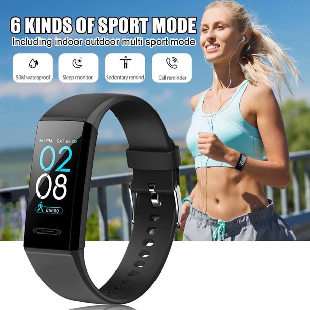 Doosl IP68 Waterproof Versa Fitness Tracker with Heart Rate Monitor, Fitness Tracker with Pedometer, Waterproof and Dustproof Blood Pressure Smart Watch