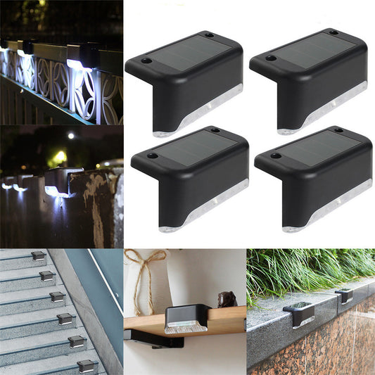 4 Pack Solar Deck Lights Waterproof Led Solar Lamp Outdoor Warning Warm Light for Steps Decks Pathway Yard Stairs Fences Tent Camping