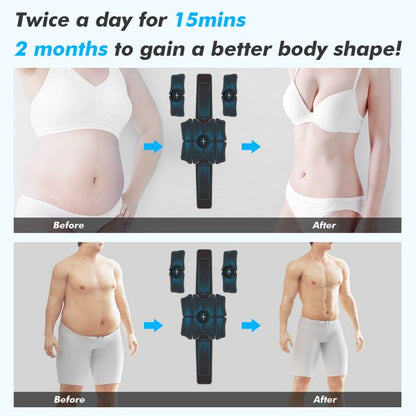 vinsic Abs Stimulator, EMS Muscle Stimulation ABS Belt for Men and Women, Arm and Leg Trainer, Home Gym Fitness Equipment with 14 Extra Gel Pads,6 Modes 10 Levels, USB Charging (Black)