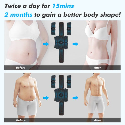 vinsic Abs Stimulator, EMS Muscle Stimulation ABS Belt for Men and Women, Arm and Leg Trainer, Home Gym Fitness Equipment with 14 Extra Gel Pads,6 Modes 10 Levels, USB Charging (Black)