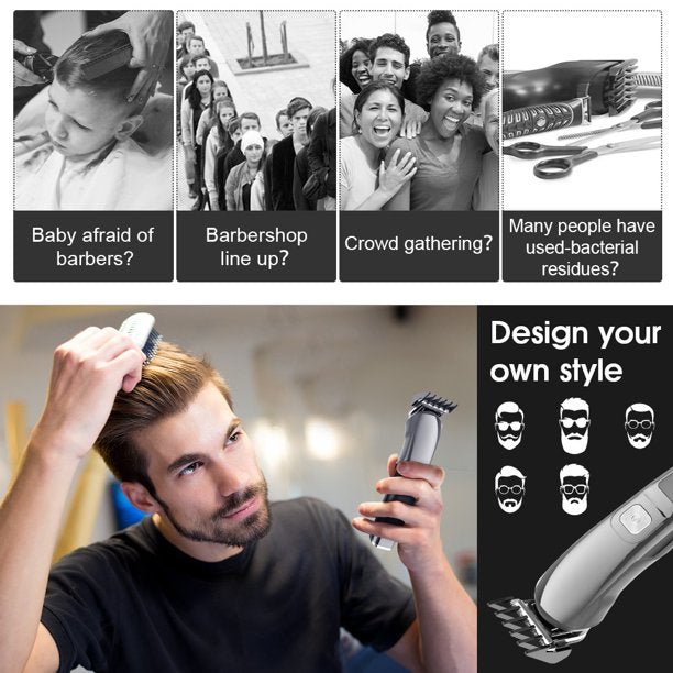 Xpreen Hair Clippers for Men, Xpreen Hair Trimmer, Man's Grooming Kit, Beard Trimmer, Nose Trimmer, 11 in 1 Professional Cordless Electric Hair Clipper Kit, USB Rechargeable Waterproof Hair Cutting kit
