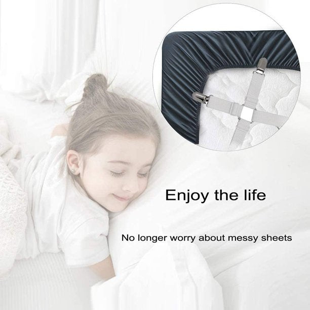 Bed Sheet Clips,Bed Sheet Holder Strap 360 Degree Bed Sheet Tightener Sheet Stays Used for Bed Sheets,Mattress Covers,Sofa Cushion