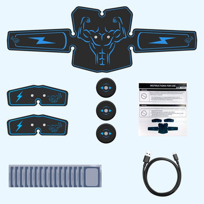 iFanze iThrough Abs Stimulator, Portable Ultimate Muscle Toner with 16 Hydrogel Pad Home Fitness Equipment EMS Abdominal Toning Belt