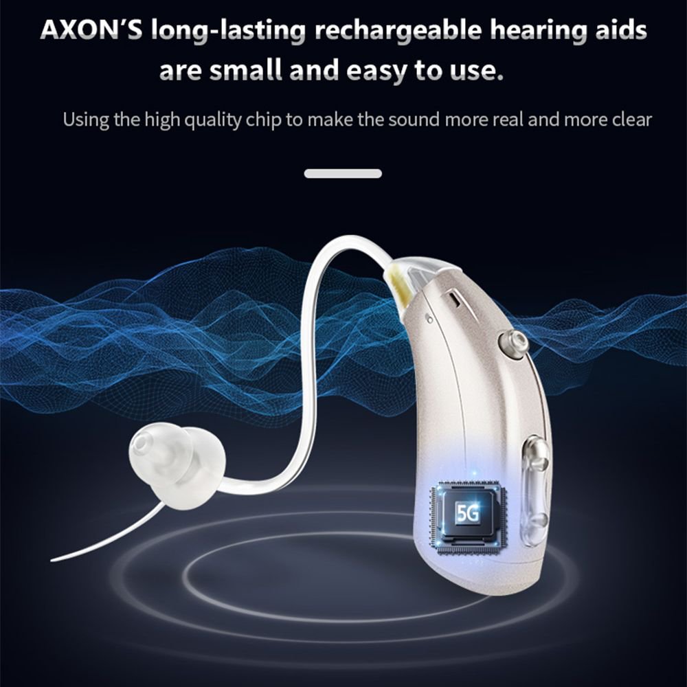 Doosl Hearing Amplifiers with Charging Case, Rechargeable Hearing Devices to Assist Hearing of Seniors, Volume Adjustable, 1 Pair