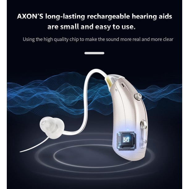 Digital Hearing Amplifiers, Doosl Rechargeable BTE Personal Sound Amplifier Pair with Portable Charging Box, Behind the Ear Sound Amplification
