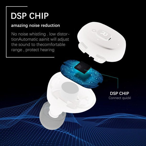 Hearing Amplifier Aid Digital Personal Sound Amplifier Devices ITE for Seniors,Inner-Ear Hearing aid Music TV with Box