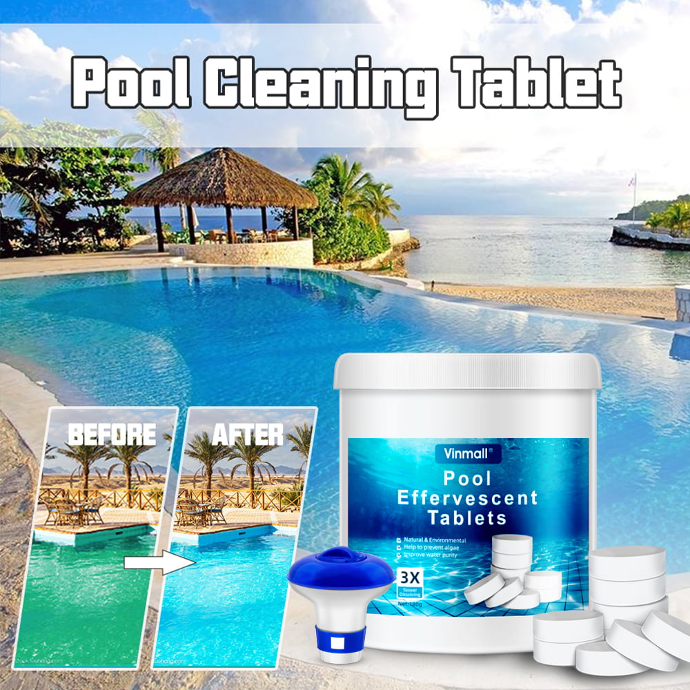 Vinmall Chlorine Tablets for Swimming Pool Spa, 180 Pcs