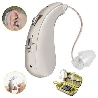 iFanze (2 Pack) Amplifier Devices for Seniors, Modern and Fashion Designed Adjustable Tube to Fit Both Ears, Silver