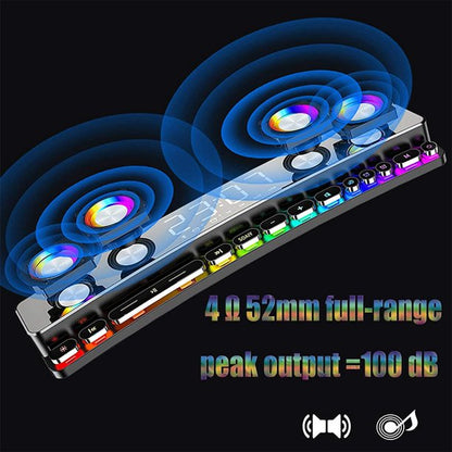 Doosl Gaming Computer Speaker, 3600mA Dual Powerful 12W with Colorful RGB Light, Wireless Bluetooth 5.0 or 3.5mm Aux-in Connection, HIFI Stereo Audio Computer Sound Bar for Desktop