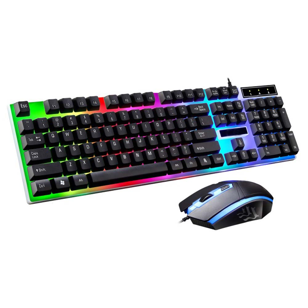 Gaming Keyboard And Mouse Set Rainbow LED Wired USB Keyboard And Mouse For PC PS3 PS4 Xbox One and 360