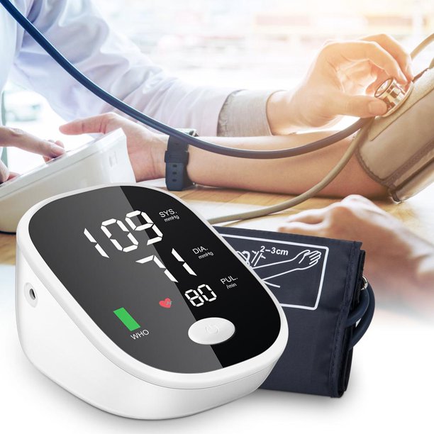 Blood Pressure Cuff,Upper Arm Blood Pressure Monitor Large LED Digital Display Heartbeat Monitor 2 Users 198 Memory Voice Reporting