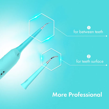 iFanze Electric Dental Calculus Remover, 3 Modes Rechargeable Plaque Remover for Teeth, Tartar Remover Teeth Cleaning Dental Tools Kit with 2 Cleaning Heads, Touge Scraper, Blue