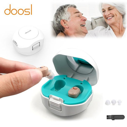 Doosl Hearing Aids for Seniors, Mini Invisible Rechargeable Hearing Amplifier to Aid Hearing with Noise Cancelling for Adults or Seniors Volume Control