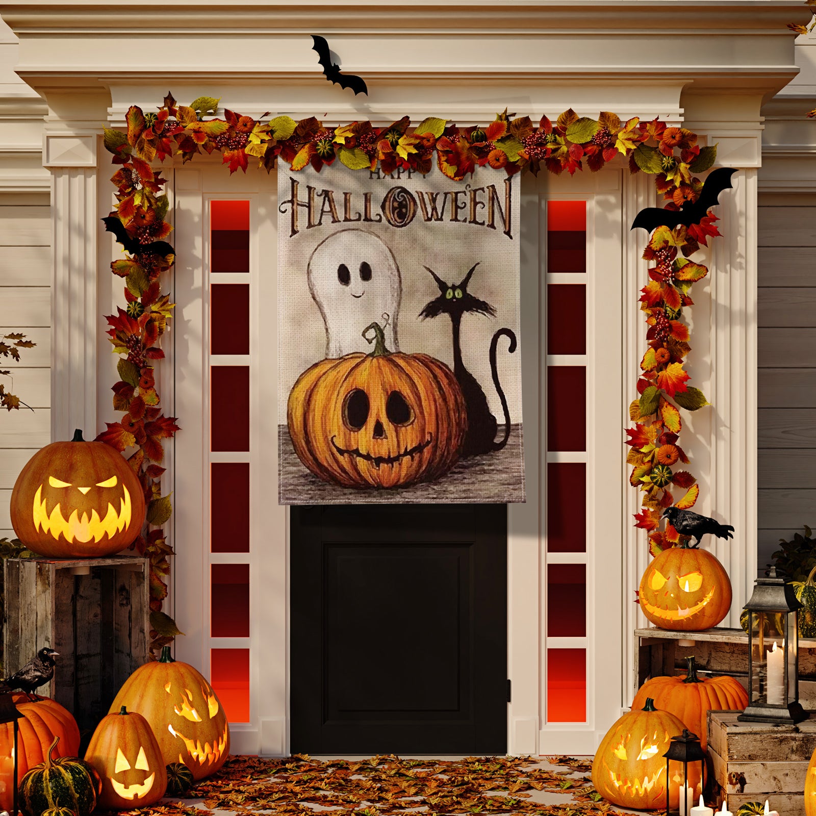 Ifanze Halloween Garden Flag