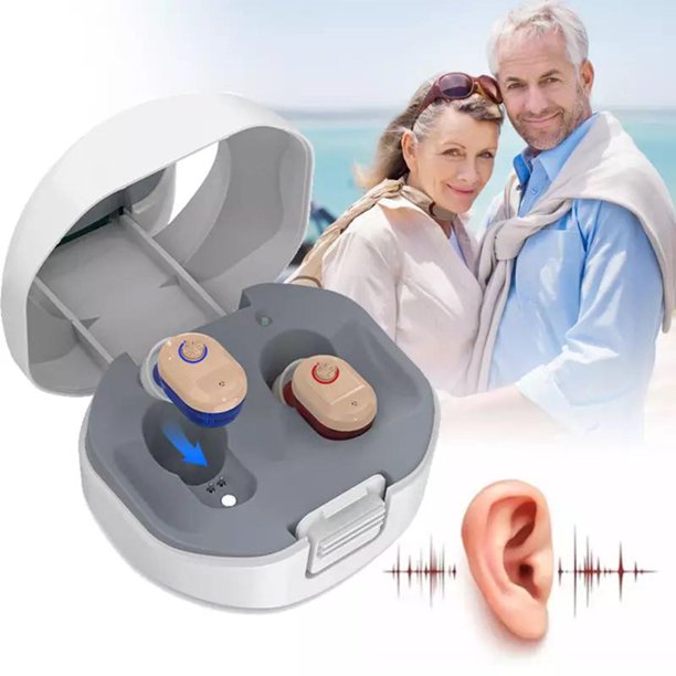 Doosl Hearing Aids for Ears,Rechargeable Hearing Amplifier Devices for Both Senniors and Adults with Noise Cancelling,Inner-Ear ITE Hearing aid with Charging Box,Pack of 2