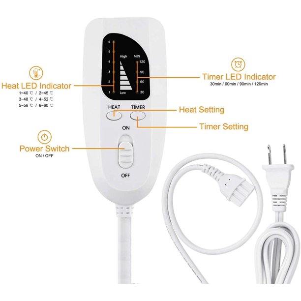 39" x 19" Electric Heating Pad for Back Pain Muscle Pain Relieve Dry & Moist Heat Therapy, 6 Electric Temperature Options, 4 Temperature Settings Auto Shut Off Machine Washable(Silver Gray)