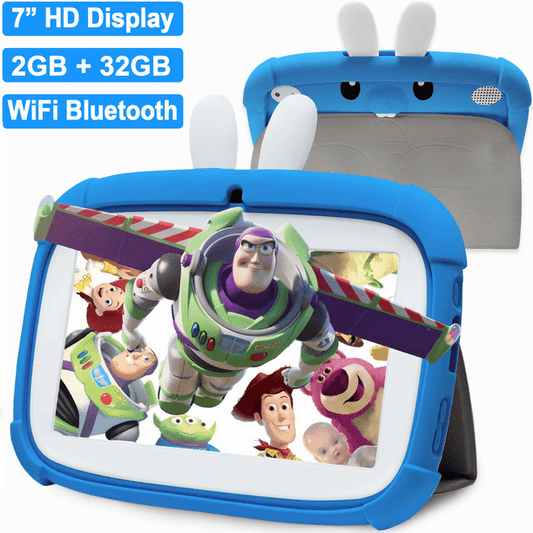 7 inch Kids Tablet, Android 11 Tablet for Kids, 2GB+32GB, WiFi Bluetooth Tablet PC, Toddlers Children Kids Learning Tablet, IPS Screen, Parental Control, Kid-Proof Case, Blue