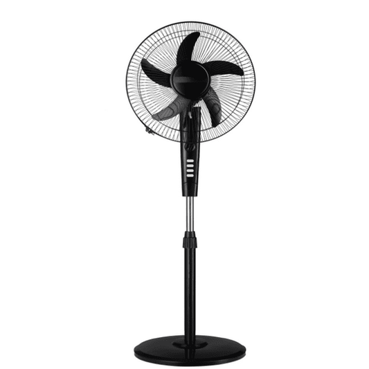 16" Oscillating 3 Speed Large Room Pedestal Fan, Black