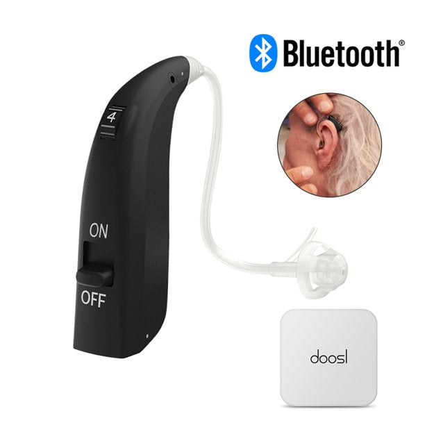 Bluetooth Hearing Aids Doosl Rechargeable Hearing Loss Digital Hearing Amplifier Devices for Seniors with Noise Cancelling, Volume Control